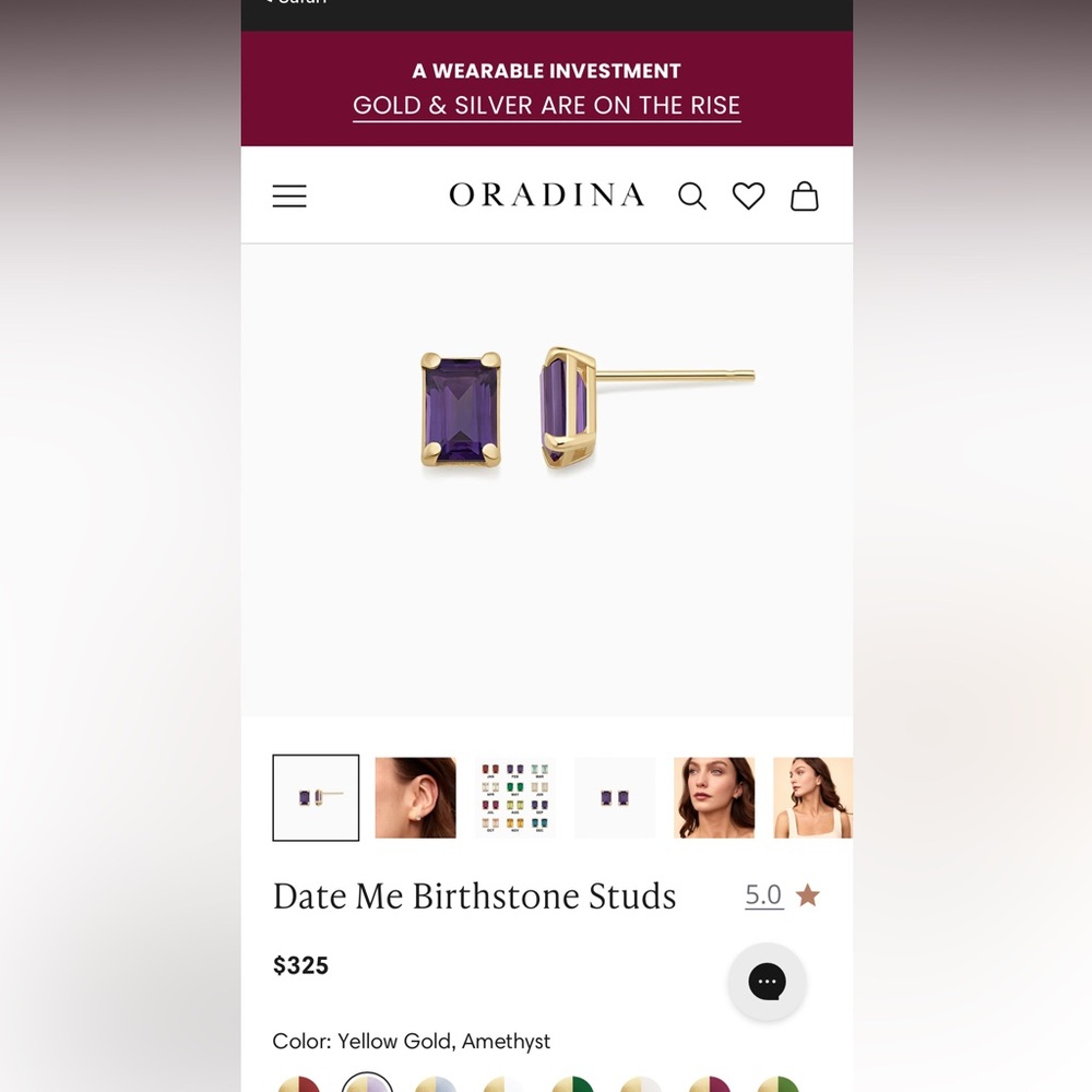 Amethyst Stud Earrings